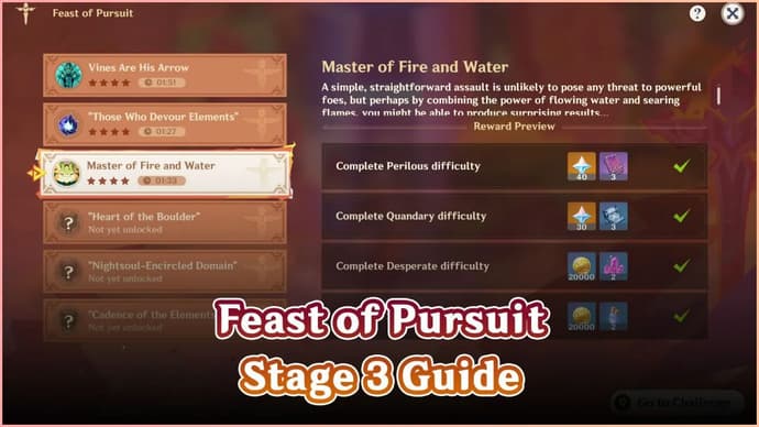 Genshin nuevo Evento: Fase 3 "Maestro del Fuego y del Agua" de la Fiesta de la Persecución Genshin nuevo Evento: Fase 3 "Maestro del Fuego y del Agua" de la Fiesta de la Persecución
