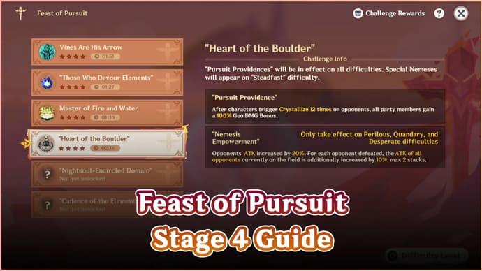 Genshin new Event: Stage 4 "Heart of the Boulder" of the Feast of Pursuit Genshin new Event: Stage 4 "Heart of the Boulder" of the Feast of Pursuit
