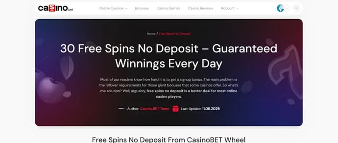 Unlock 30 Free Spins Every Day at Casino.BET – No Deposit Needed Unlock 30 Free Spins Every Day at Casino.BET – No Deposit Needed