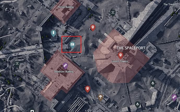 Wo man in Arc Raiders Waffenkoffer findet: Raumhafen-Karte