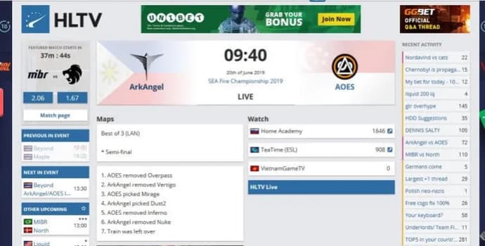 HLTV.org - aperçu des ressources esports. Photo 1