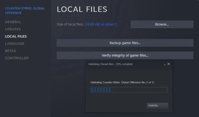 Systemet VAC kunne ikke bekrefte spilløkten din - løsning på problemet med å lansere spill i Steam. Photo 3