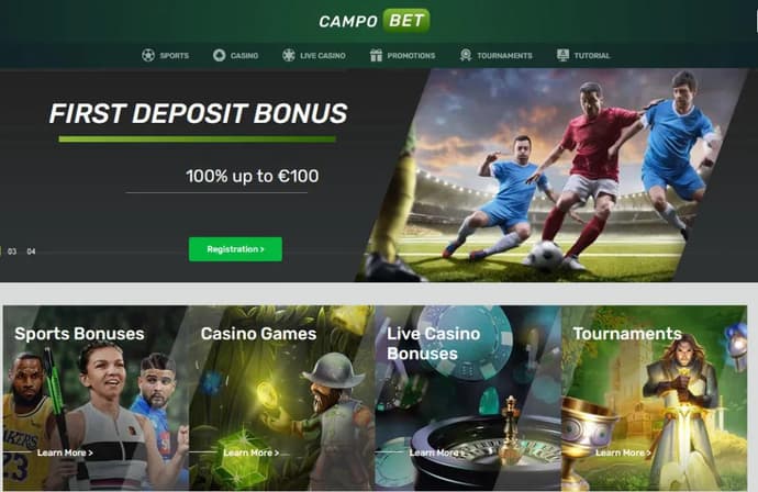 Aperçu des possibilités du bookmaker CampoBet Aperçu des possibilités du bookmaker CampoBet