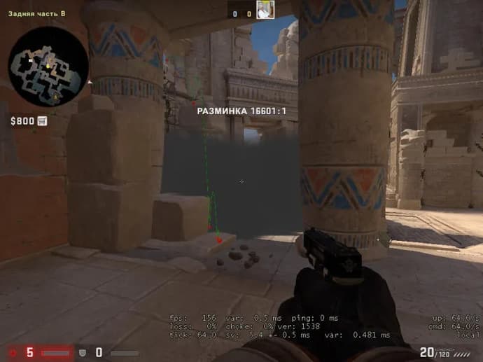 The guide on grenade throws at the bombsite B on the map Anubis and combination options. Photo 20