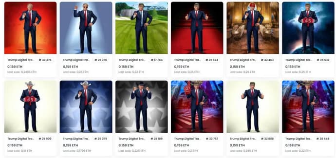 L'ascension et la chute des NFT- collections Trump Digital Trading Cards. Photo 3