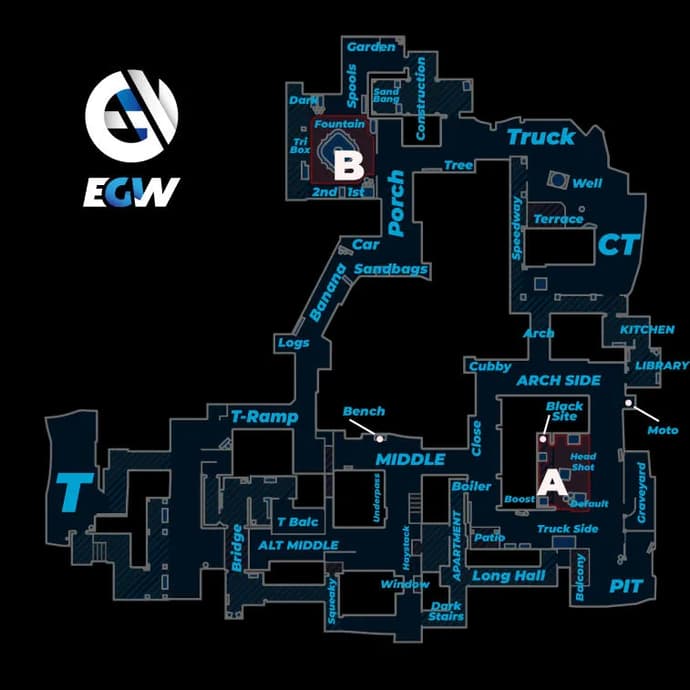 Все позиции на карте Inferno в CS:GO. Фото 1