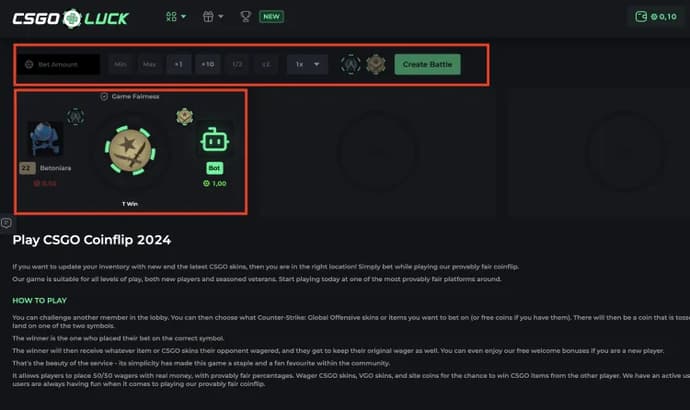 csgo luck coinflip, play whith bots or people