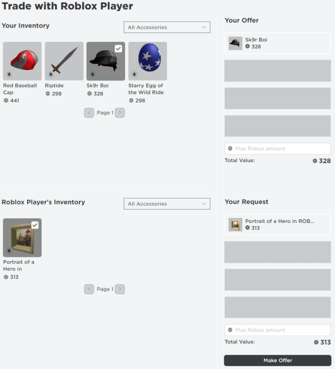 Roblox trading. How to send and accept trade requests.