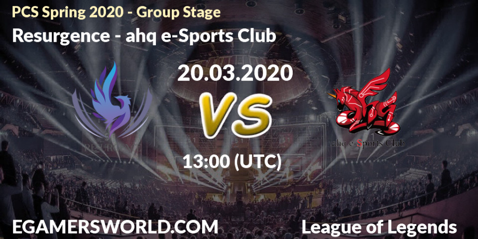 Resurgence Vs Ahq E Sports Club 03 League Of Legends Pcs Spring Group Stage Betting Tips Stream Livescore Results Twitch Youtube Ra0dcj3vm Egw