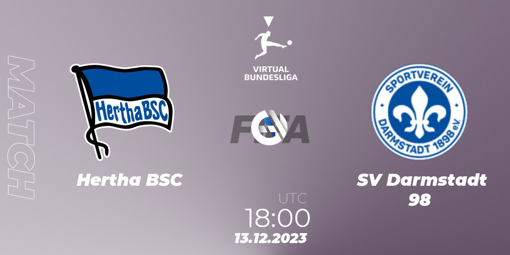 Hertha BSC Vs SV Darmstadt 98: 13.12.23. FIFA 23, Virtual Bundesliga ...