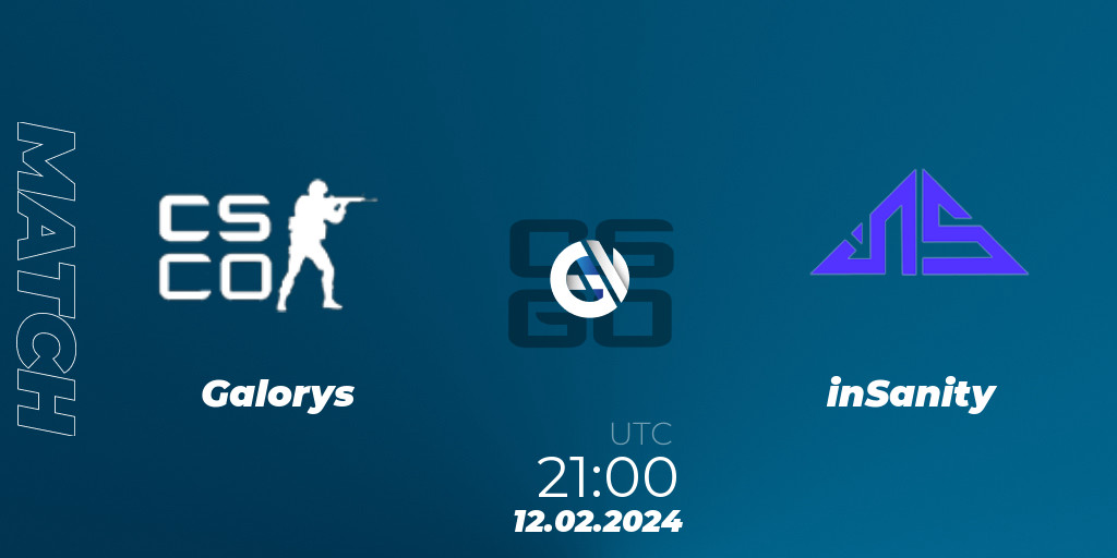 Galorys inSanity 12.02.2024 at 2100. CounterStrike (CS2) RedZone