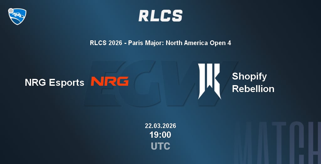 NRG Esports VS Shopify Rebellion ? Rocket League ? Betting Tips, Stream, LiveScore, Results on EGW?