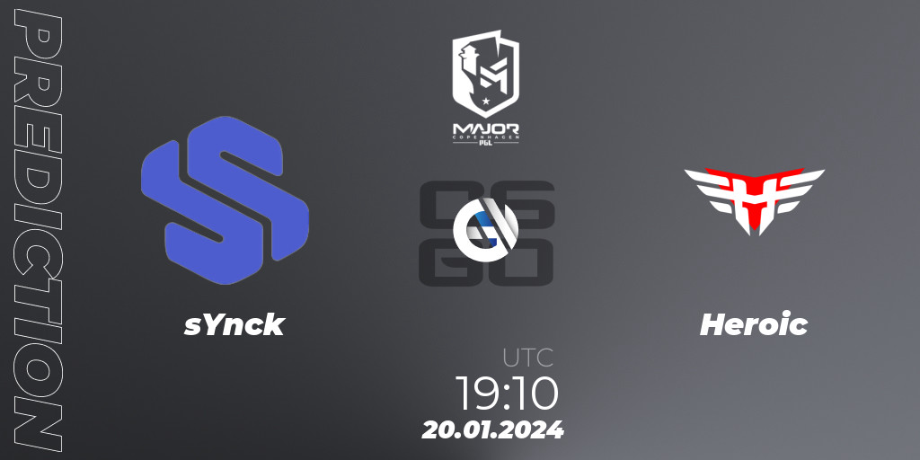 sYnck vs Heroic: Betting TIp, Match Prediction. 20.01.2024 at 19:10 ...