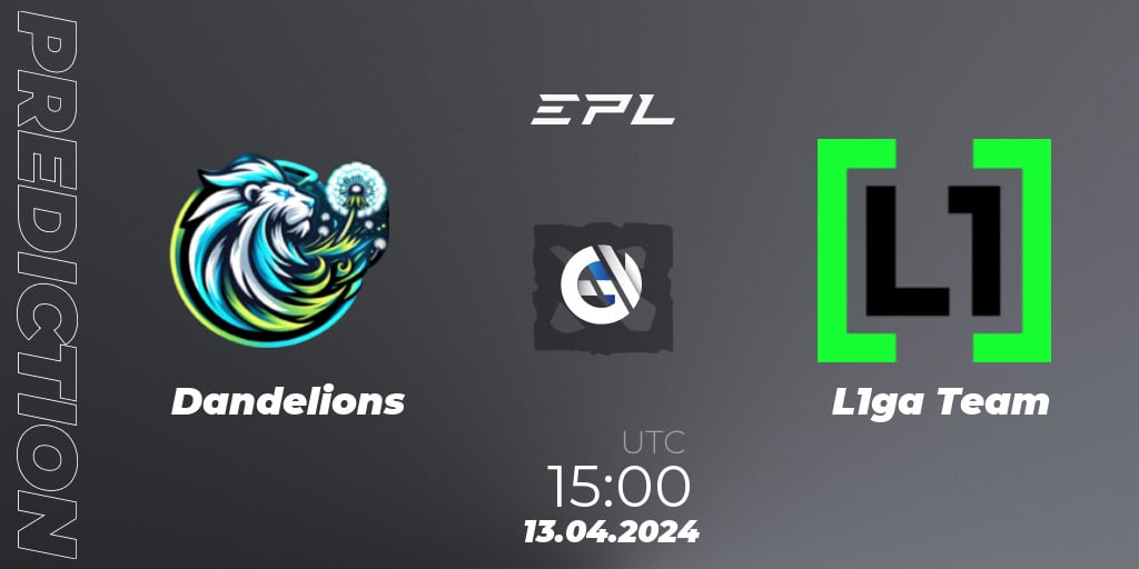 Dandelions vs L1ga Team Betting TIp, Match Prediction. 17.04.2024 at 1200. Dota 2, European