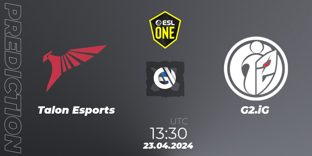 Talon Esports Vs G2.iG: Betting TIp, Match Prediction. 23.04.24. Dota 2 ...