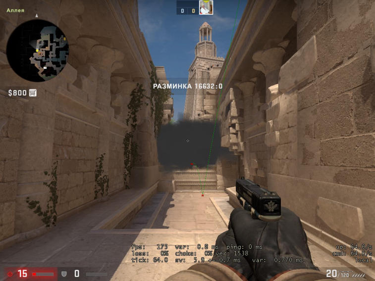 The guide on grenade throws at the bombsite B on the map Anubis and combination options. Photo 14