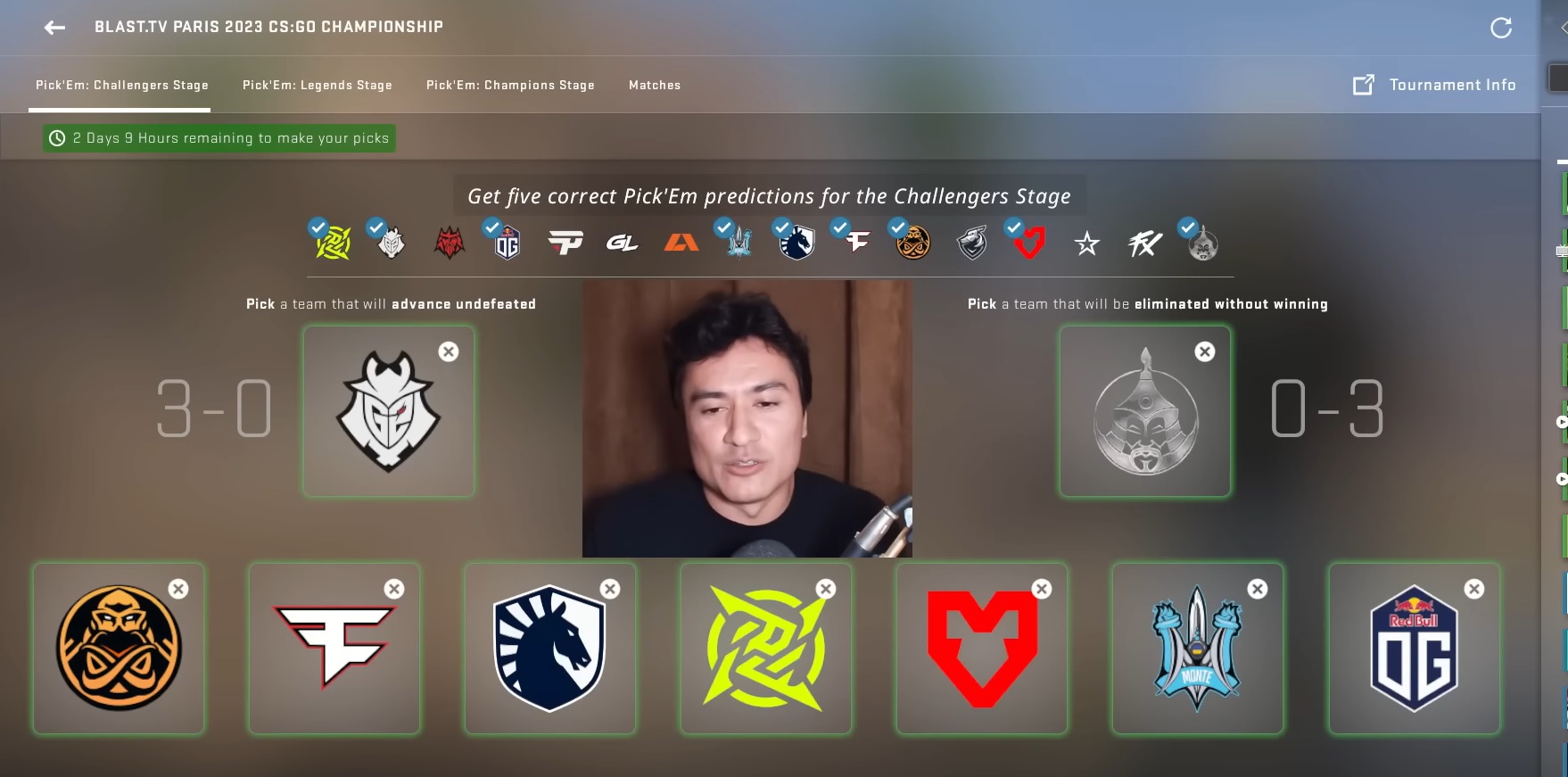 Pick'Em Challenge stage Legends predictions on BLAST.tv Paris Major 2023  from pro players and analysts - eSports and PC-games blog