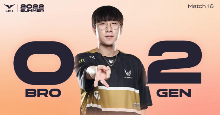 Gen.G outplayed outsiders BRO within LCK SUMMER 2022. Photo 1